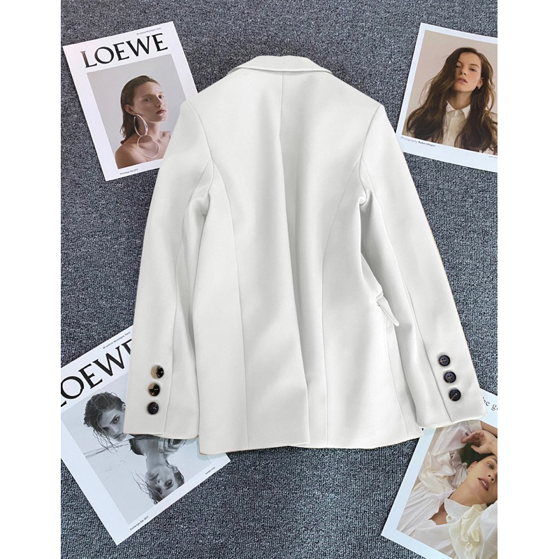 Áo blazer hai lớp áo vest nữ form gọn đơn giản sang chảnh