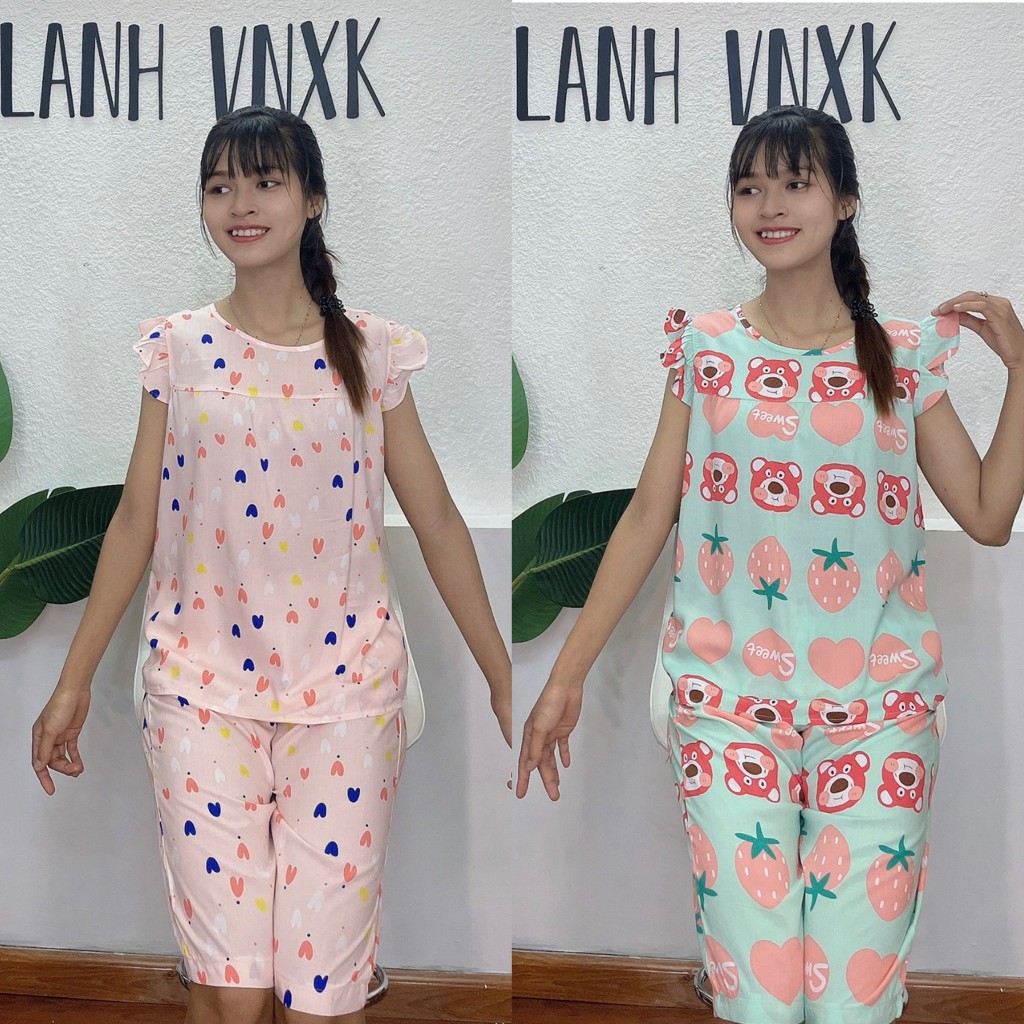 Đồ bộ tole lanh lửng cánh tiên LCT107 45-75kg VNXK, chất tole 2 da loại 1 mịn mát, thấm mồ hôi
