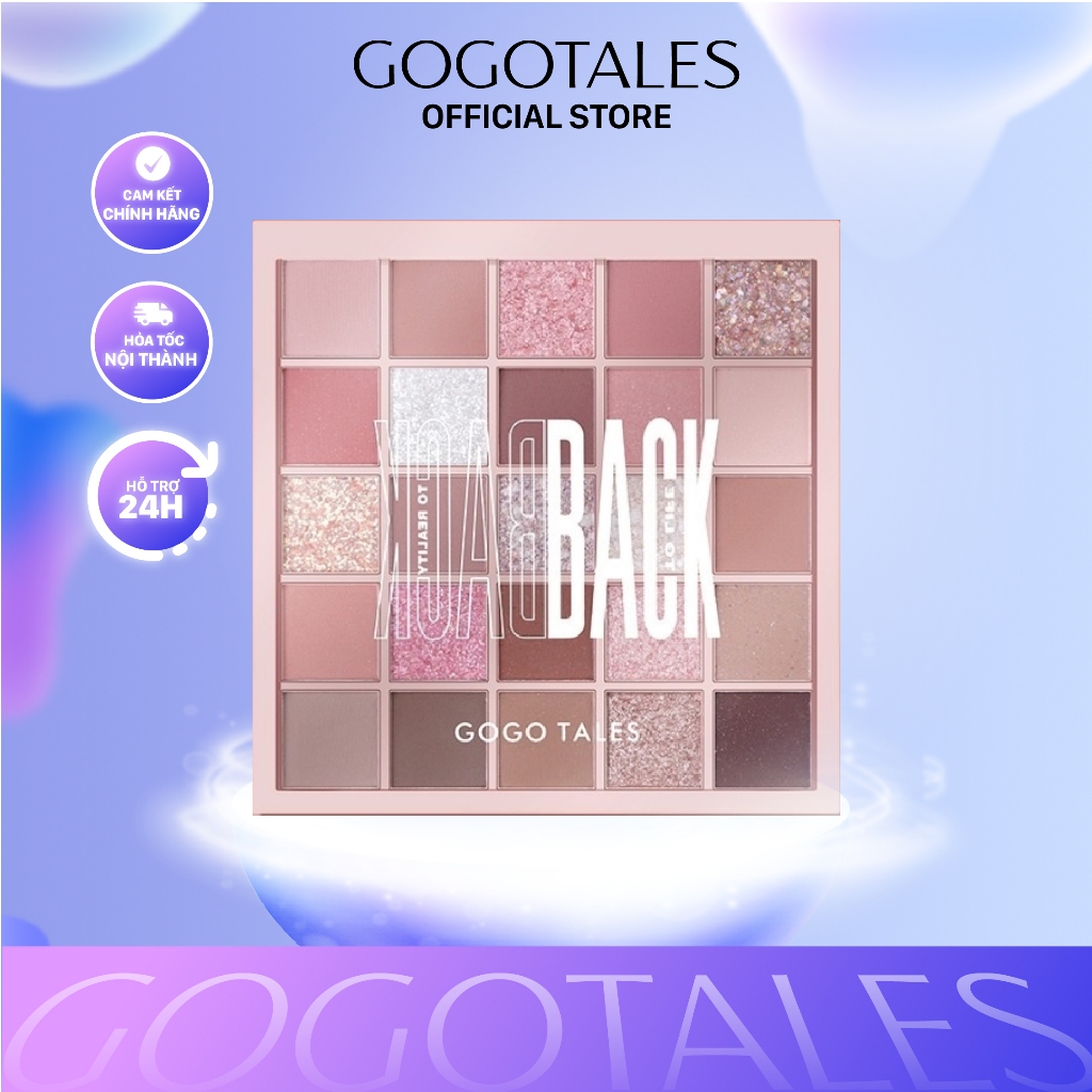 Phấn mắt nội địa trung lì lâu trôi GOGO TALES Back To Reality chính hãng bảng màu mắt 25 ô nhiều màu GT282