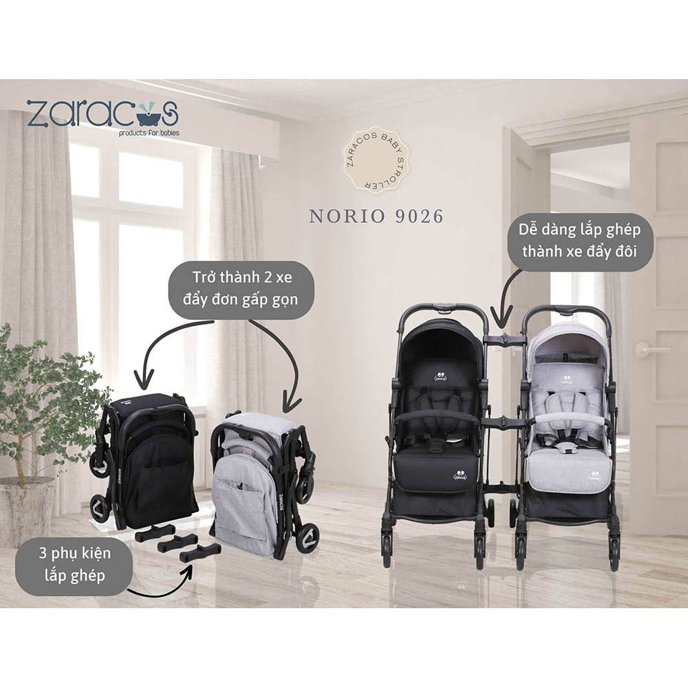 Xe đẩy đôi lắp ghép Zaracos Norio 9026 nhiều màu