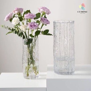 Lọ hoa thuỷ tinh Là Thông, bình hoa sang trọng, tinh tế trang trí phòng khách
