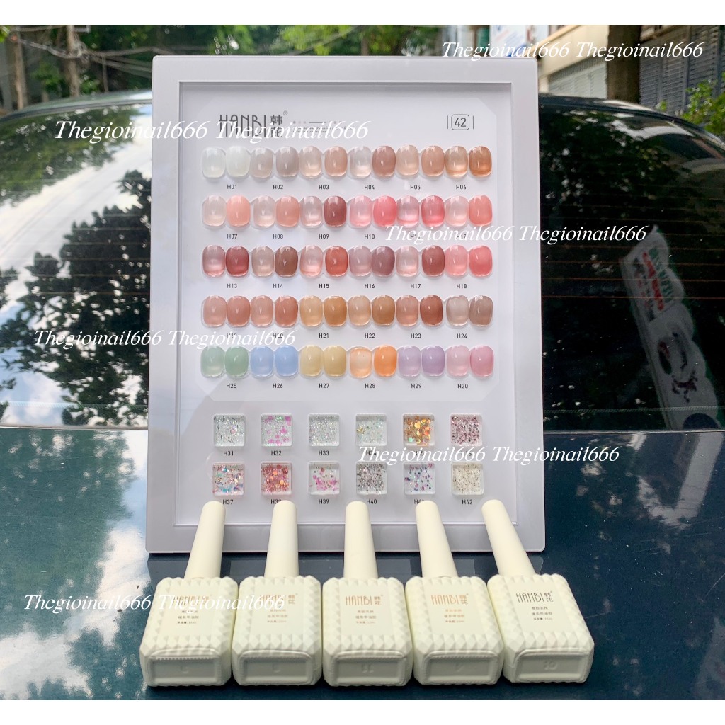 Set thạch HANBI 42 màu mix nhũ siêu xinh