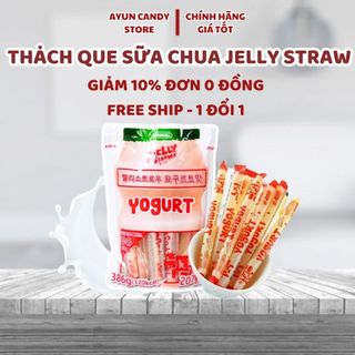  THẠCH QUE VỊ SỮA CHUA YOGURT JELLY STRAWS GÓI 386G - ĂN VẶT YÊU THÍCH