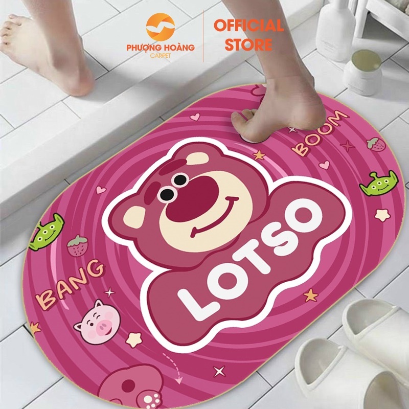 Thảm Chùi Chân Bali Hình OVAL Thấm Nước-Đế Cao Su