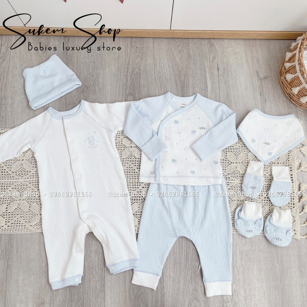 [NOUS] Set Quà Tặng 6 Món Sơ Sinh Nous Siêu Xinh Cho Bé 3-6kg, Có Kèm Hộp