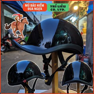 Mũ bảo hiểm 1/2 đầu đua ngựa ngược mõ cong  ngầu chất