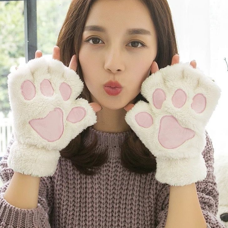 Găng tay len nữ bao tay vải nữ lót nhung lông cừu giữ ấm mùa đông thời trang cao cấp