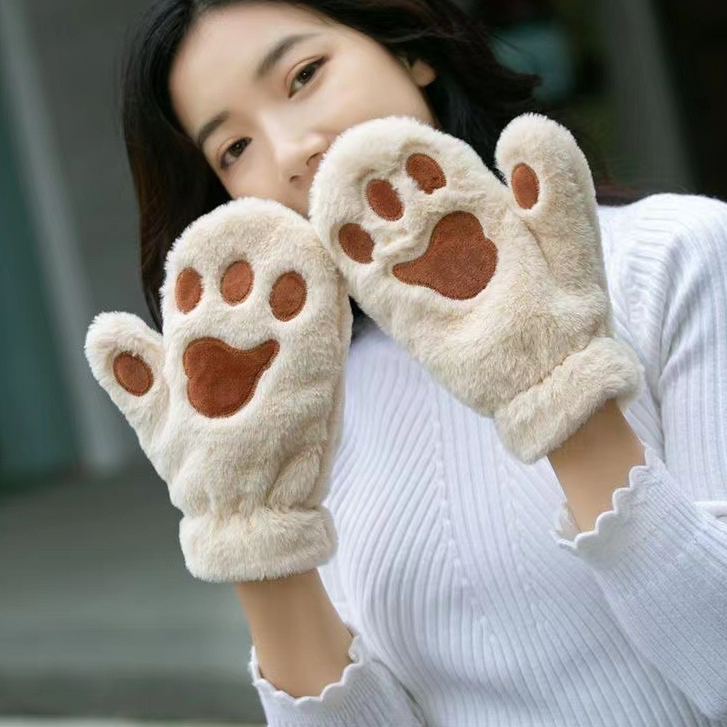 Găng tay len nữ bao tay vải nữ lót nhung lông cừu giữ ấm mùa đông thời trang cao cấp