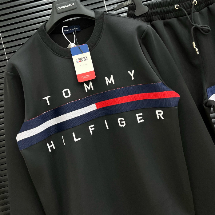 Bộ Quần Áo Tommy Hilfiger Nam Thu Đông Hot Bộ Tommy dài tay nam chất liệu Nỉ nhung Hottrend