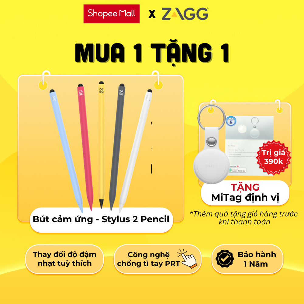 Bút cảm ứng ZAGG Pro Stylus 2 Pencil - phù hợp với iP - dòng 2 cải tiến mới