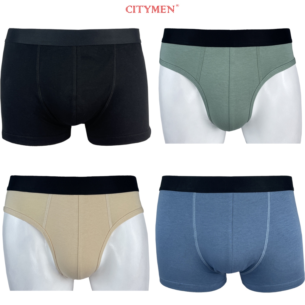 Quần Lót Nam, Boxer / Tam Giác, Lưng Đen CITYMEN, Vải Cotton 4 Chiều, Sịp Đùi, Đồ Lót Nam, AB701