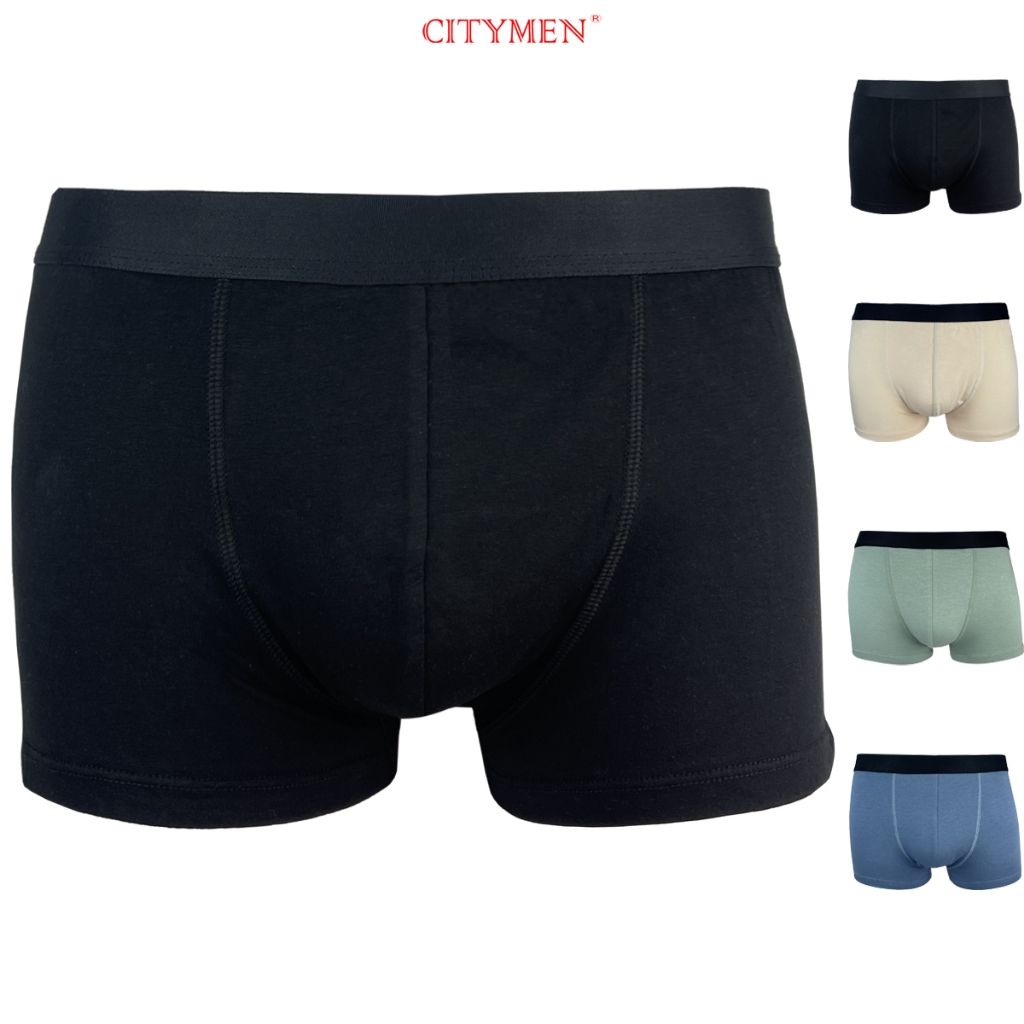 Quần Lót Nam, Boxer / Tam Giác, Lưng Đen CITYMEN, Vải Cotton 4 Chiều, Sịp Đùi, Đồ Lót Nam, AB701