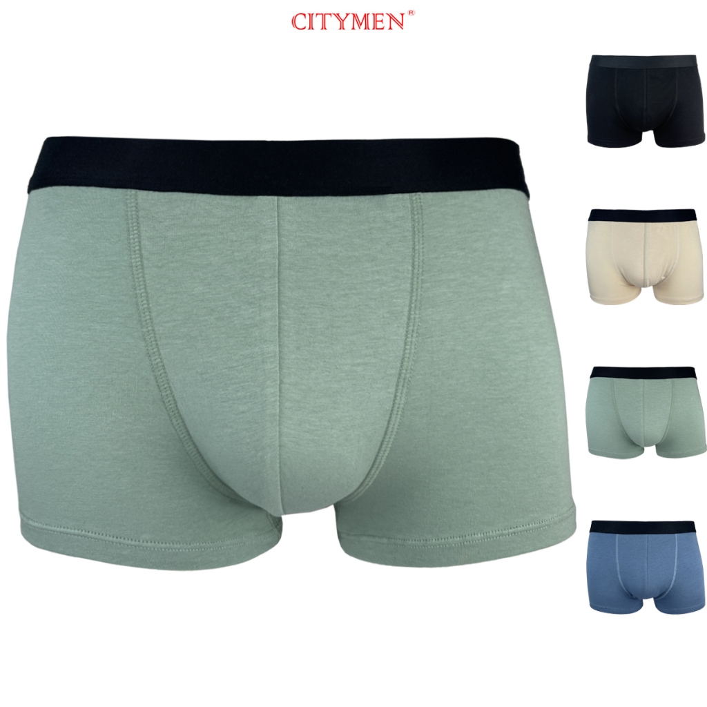 Quần Lót Nam, Boxer / Tam Giác, Lưng Đen CITYMEN, Vải Cotton 4 Chiều, Sịp Đùi, Đồ Lót Nam, AB701