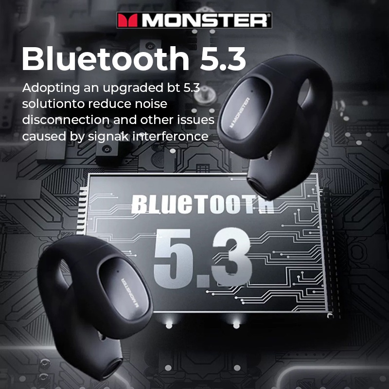 Monster Tai nghe Bluetoothkhông dây IPX5 Chống Nước Có Mic Tai nghe Kẹp Vành Tai dẫn truyền xương