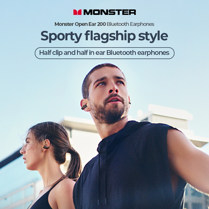 Monster Tai nghe Bluetoothkhông dây IPX5 Chống Nước Có Mic Tai nghe Kẹp Vành Tai dẫn truyền xương