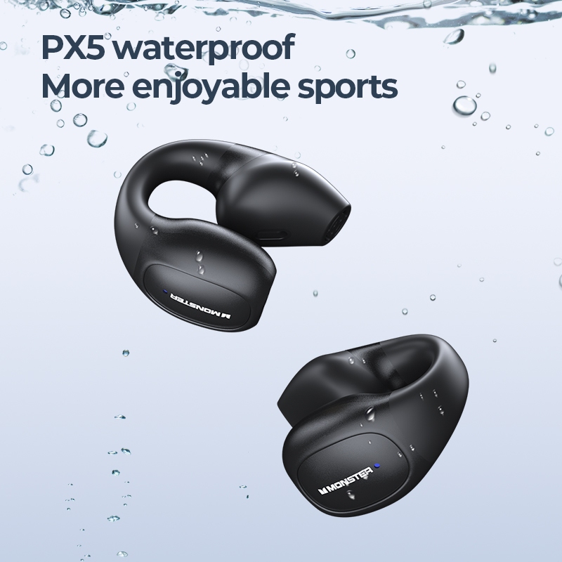 Monster Tai nghe Bluetoothkhông dây IPX5 Chống Nước Có Mic Tai nghe Kẹp Vành Tai dẫn truyền xương