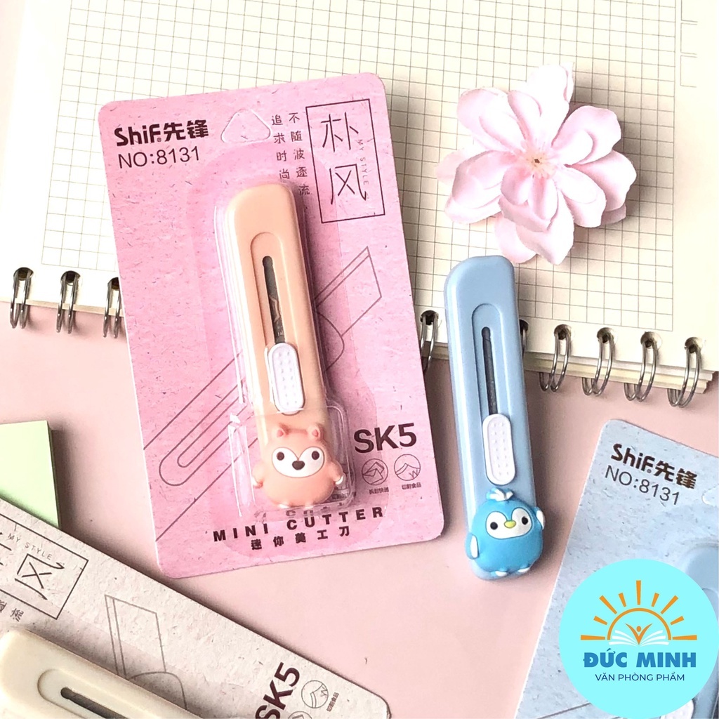 Dao rọc giấy mini 55mm hình hoạt hình cute dễ thương Deli-Shif