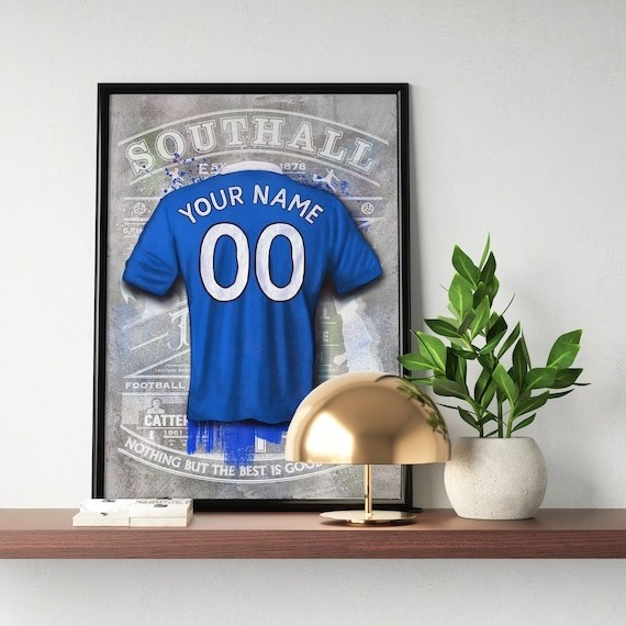 CUSTOM ⭐️ Personalised Everton Shirt - Poster Áo Đấu Sân Nhà Đội EVE In Tên Số Theo Yêu Cầu - Tranh 