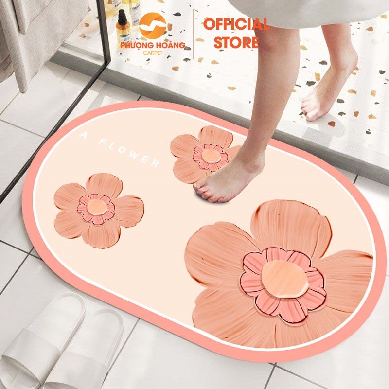 Thảm Chùi Chân Bali Hình OVAL Thấm Nước-Đế Cao Su