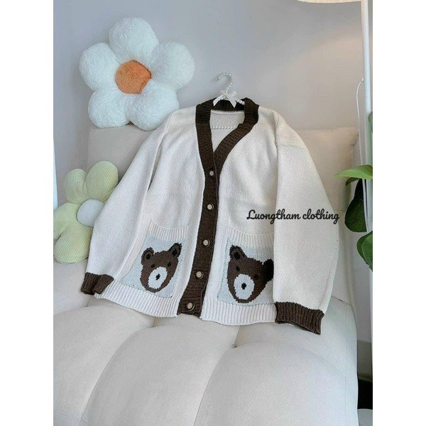 Áo khoác len cardigan nữ chất len - Sammy House - Aocardigantuihinhgau904_p13k11
