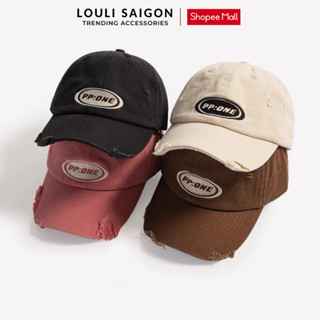 Mũ lưỡi trai LOULI SAIGON thêu chữ PP:ONE, form mềm, chất liệu vải kaki dành cho nam và nữ M48