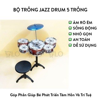 Bộ trống jazz drum 5 trống có ghế cho bé