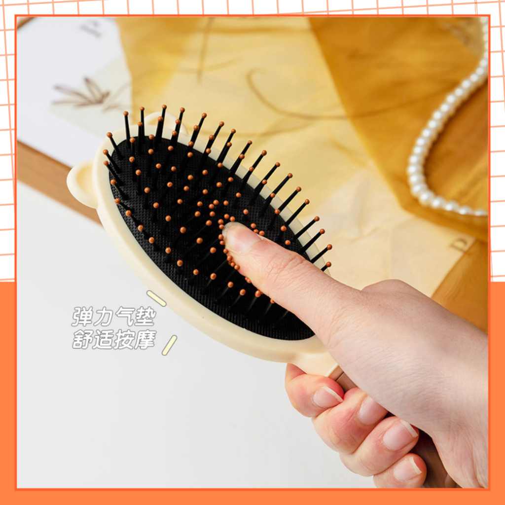 Bộ Lược Gương Chải Tóc Màu Nâu Vintage MEKI, Phong Cách Hàn Quốc Cho Nữ