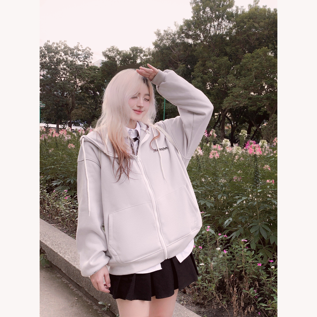 Áo Hoodie Zip Thêu Chữ Basic Nỉ Bông Cotton 100% Unisex LocalBrand.studio