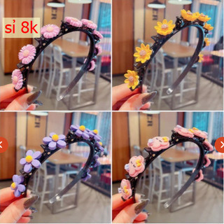 Bờm tóc nhựa kẹp hoa