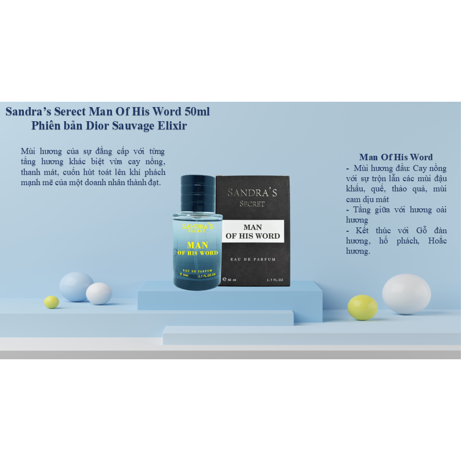 NƯỚC HOA NAM SANDRA'S SERECT MAN OF HIS WORD 50ML
