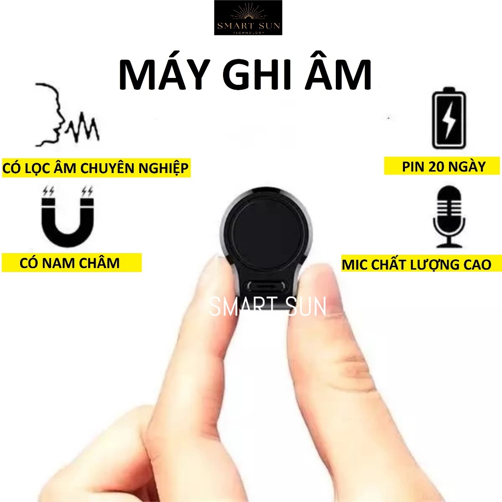 Máy ghi âm chuyên nghiệp có lọc âm S70, pin 20 ngày, có nam châm. Chip thế hệ mới