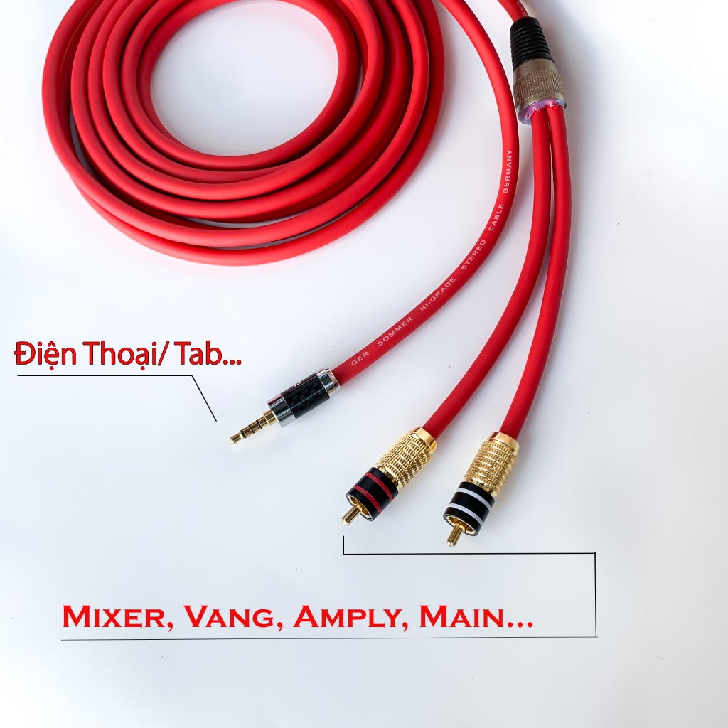 Dây Livestream/ Thu Âm từ Mixer, Amply, Loa Kéo ... vào điện thoại, ip, tab, laptop, mb ...