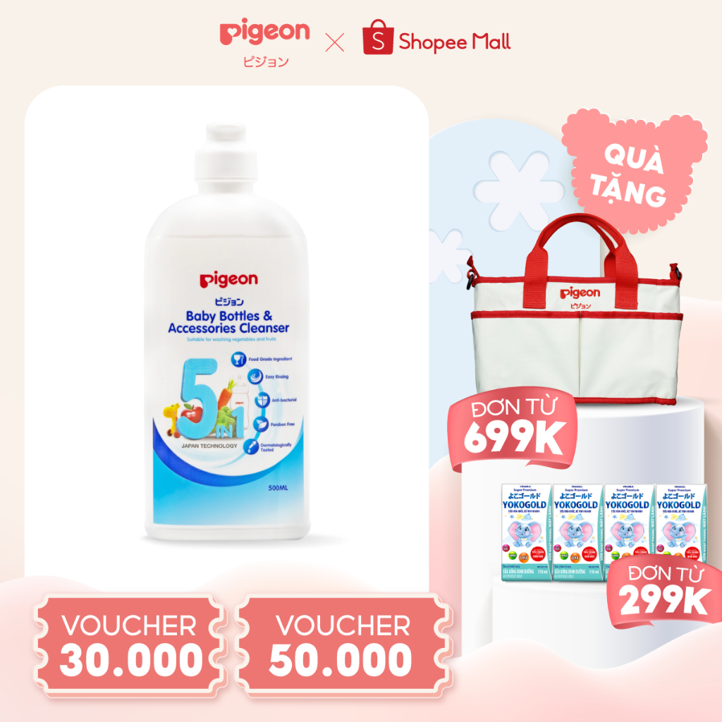 Dung Dịch Súc Rửa Bình Sữa & Phụ Kiện Pigeon 500ml