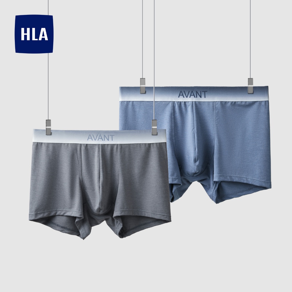 HLA - Bộ 2 quần lót nam mềm mịn đàn hồi cao cấp Two-Pack Soft Elastic Breathable Underwear