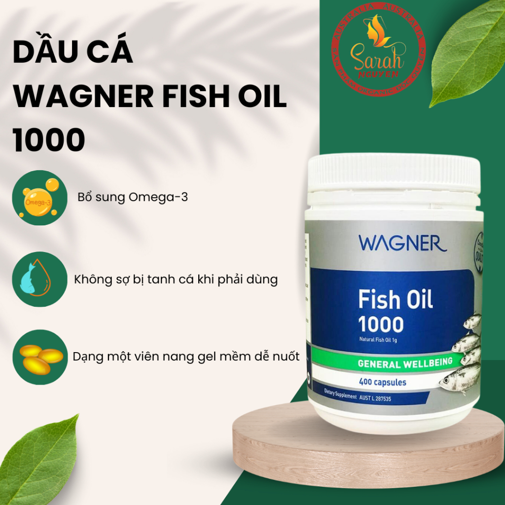 Viên uống dầu cá Wagner Fish Oil 1000 General Wellbeing 400 viên