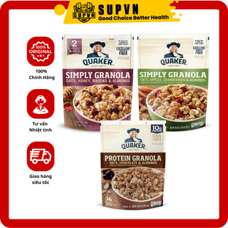 Yến mạch Simply Granola Quaker - Ngũ cốc yến mạch ăn liền mật ong hạnh nhân