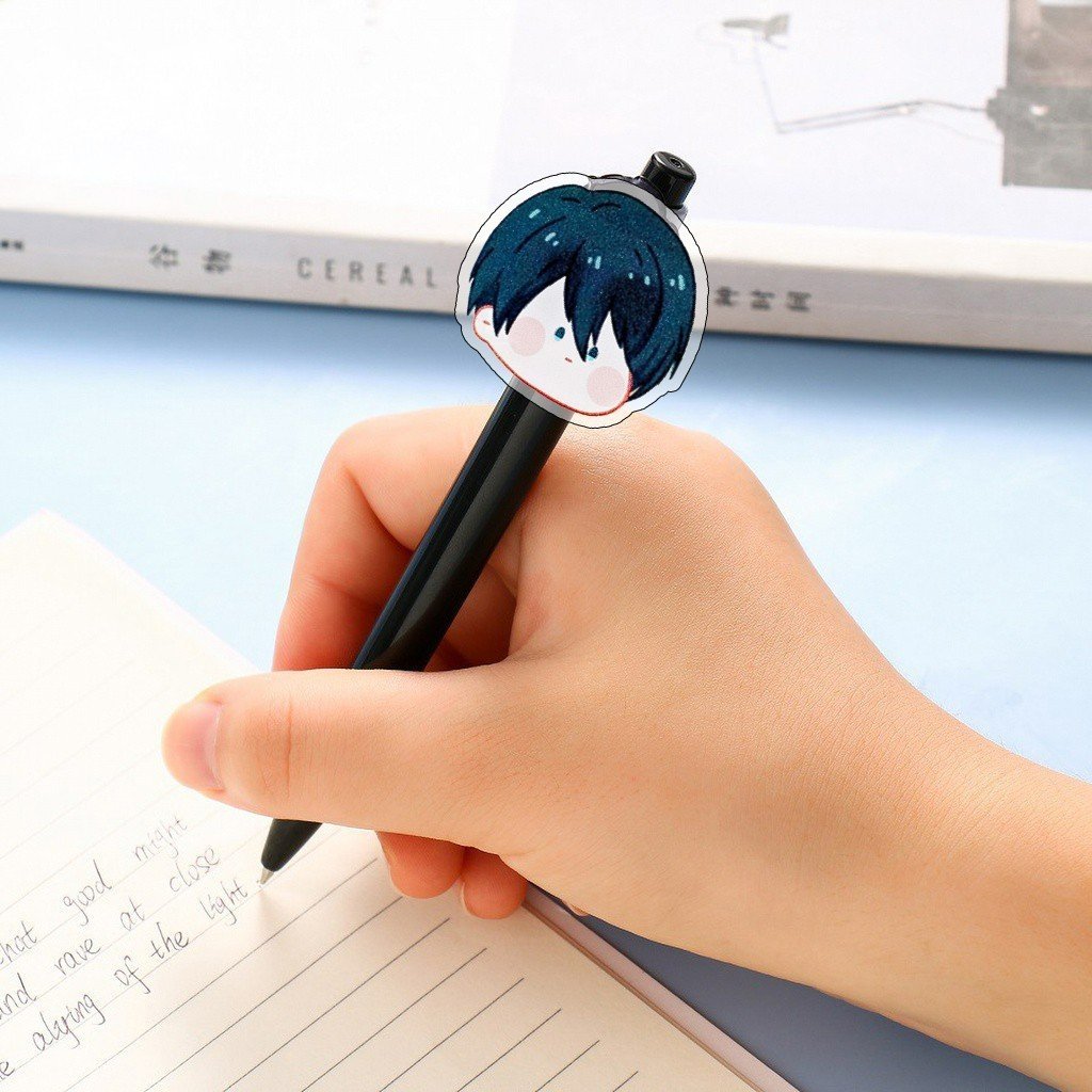 Bút bi viết BLUE LOCK ver FACE CHIBI acrylic manga anime chibi quà tặng xinh xắn phụ kiện học tập