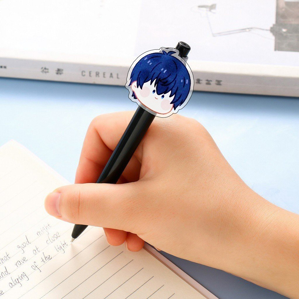 Bút bi viết BLUE LOCK ver FACE CHIBI acrylic manga anime chibi quà tặng xinh xắn phụ kiện học tập