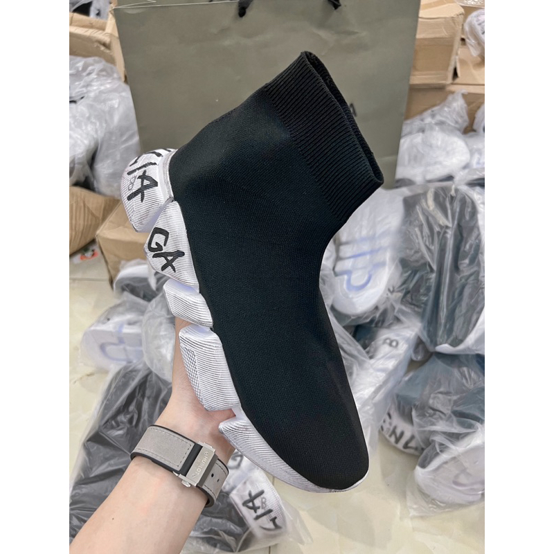Giày Thể Thao Balencia Speed 2.0 Graffiti ‘Black’.Balen Đế Tách