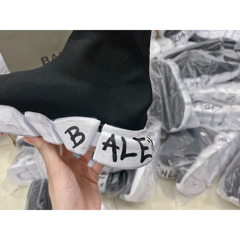 Giày Thể Thao Balencia Speed 2.0 Graffiti ‘Black’.Balen Đế Tách