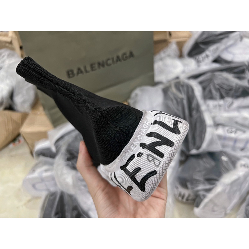 Giày Thể Thao Balencia Speed 2.0 Graffiti ‘Black’.Balen Đế Tách