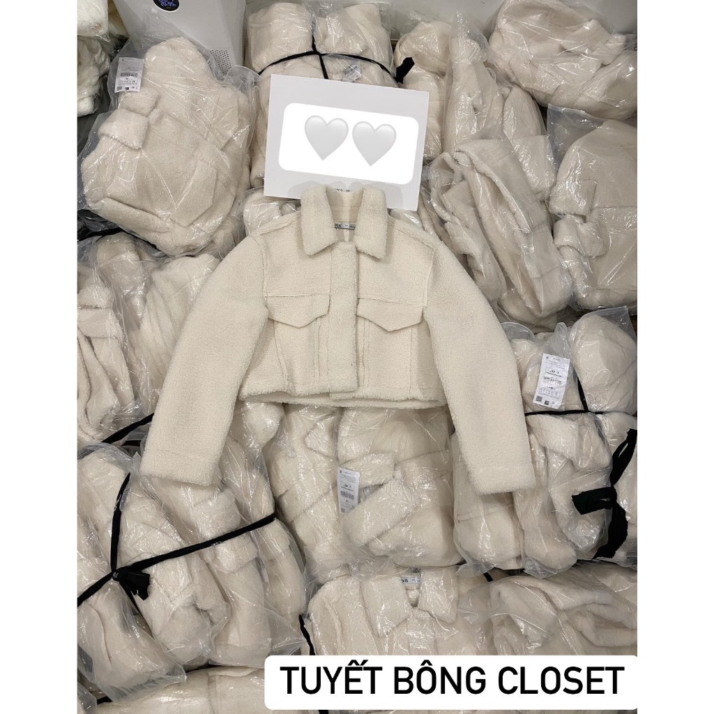 Áo Khoác Lông Cừu Giả Túi Z.Á R.À TQXK