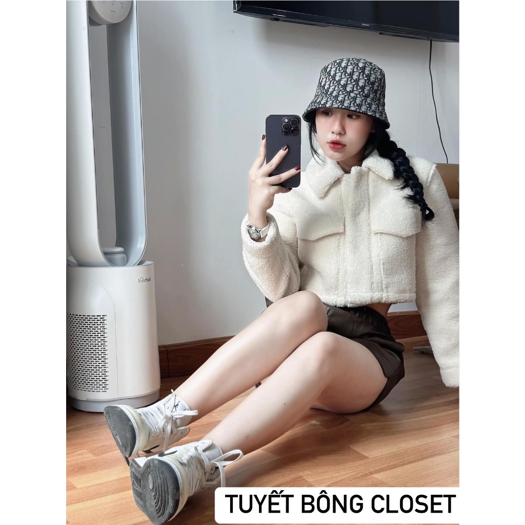 Áo Khoác Lông Cừu Giả Túi Z.Á R.À TQXK