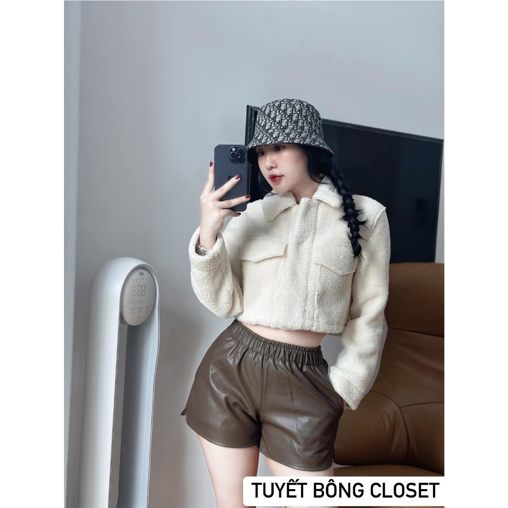 Áo Khoác Lông Cừu Giả Túi Z.Á R.À TQXK