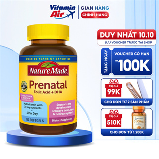 Vitamin tổng hợp cho mẹ bầu của Mỹ Nature Made Prenatal Folic Acid + DHA