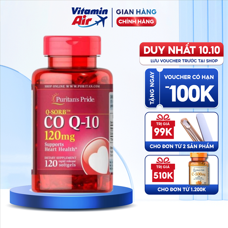 Viên uống hỗ trợ tim mạch Co Q-10 100 mg giúp làm giảm nguy cơ các bệnh về tim của Mỹ