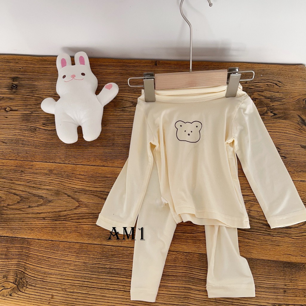 Đồ bộ bé trai và đồ bộ bé gái dài tay trẻ em TB386 - Bộ quần áo bé trai in gấu xinh QATE831