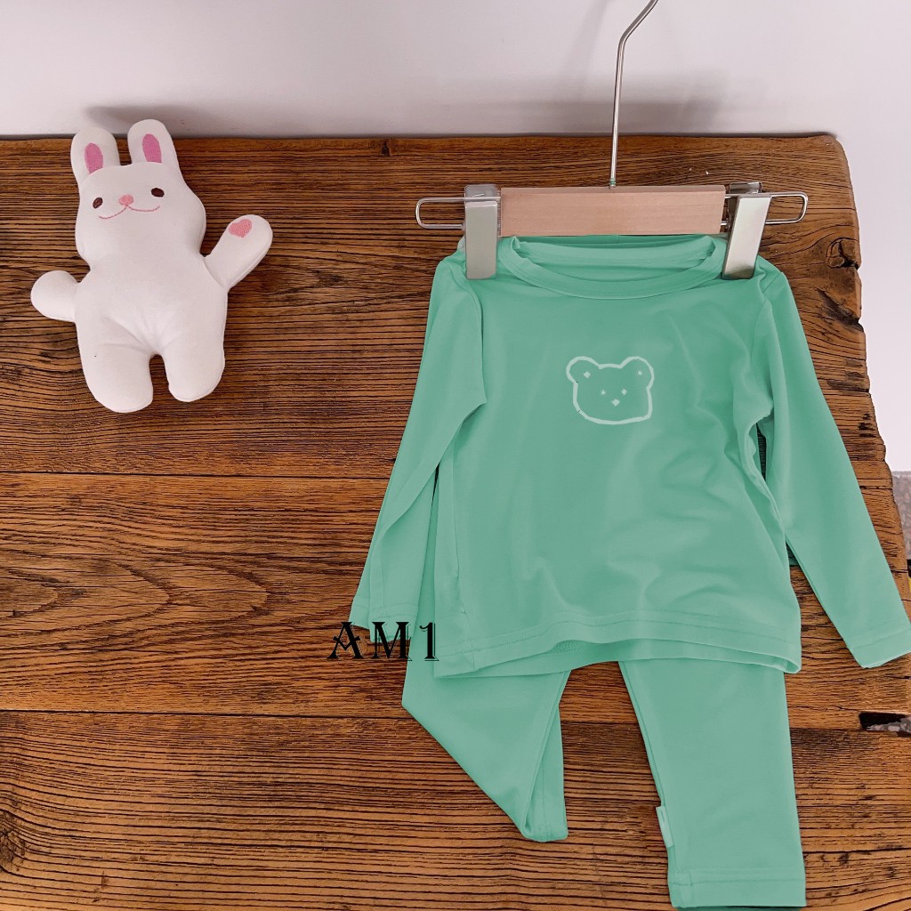Đồ bộ bé trai và đồ bộ bé gái dài tay trẻ em TB386 - Bộ quần áo bé trai in gấu xinh QATE831