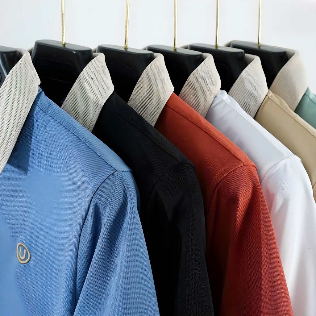 Áo Polo Nam Cao Cấp Logo Thêu Hình Chữ U Unim Store Vải Cá Sấu CVC Thông Hơi Không Nhăn Mát - P09
