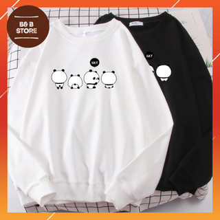 Áo sweater in 4 con gấu trúc